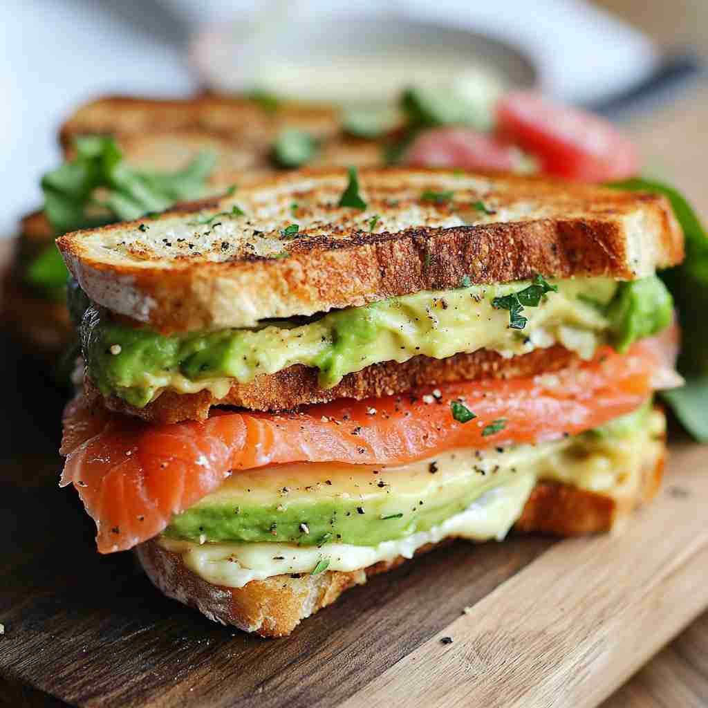 Croque Avocat & Saumon Fumé