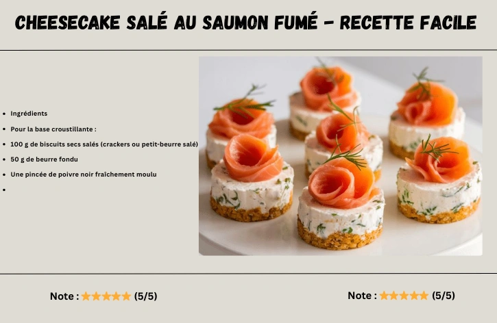Cheesecake Salé au Saumon Fumé - Recette Facile 
