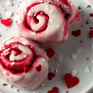 Roulés à la Cannelle Red Velvet pour la Saint-Valentin